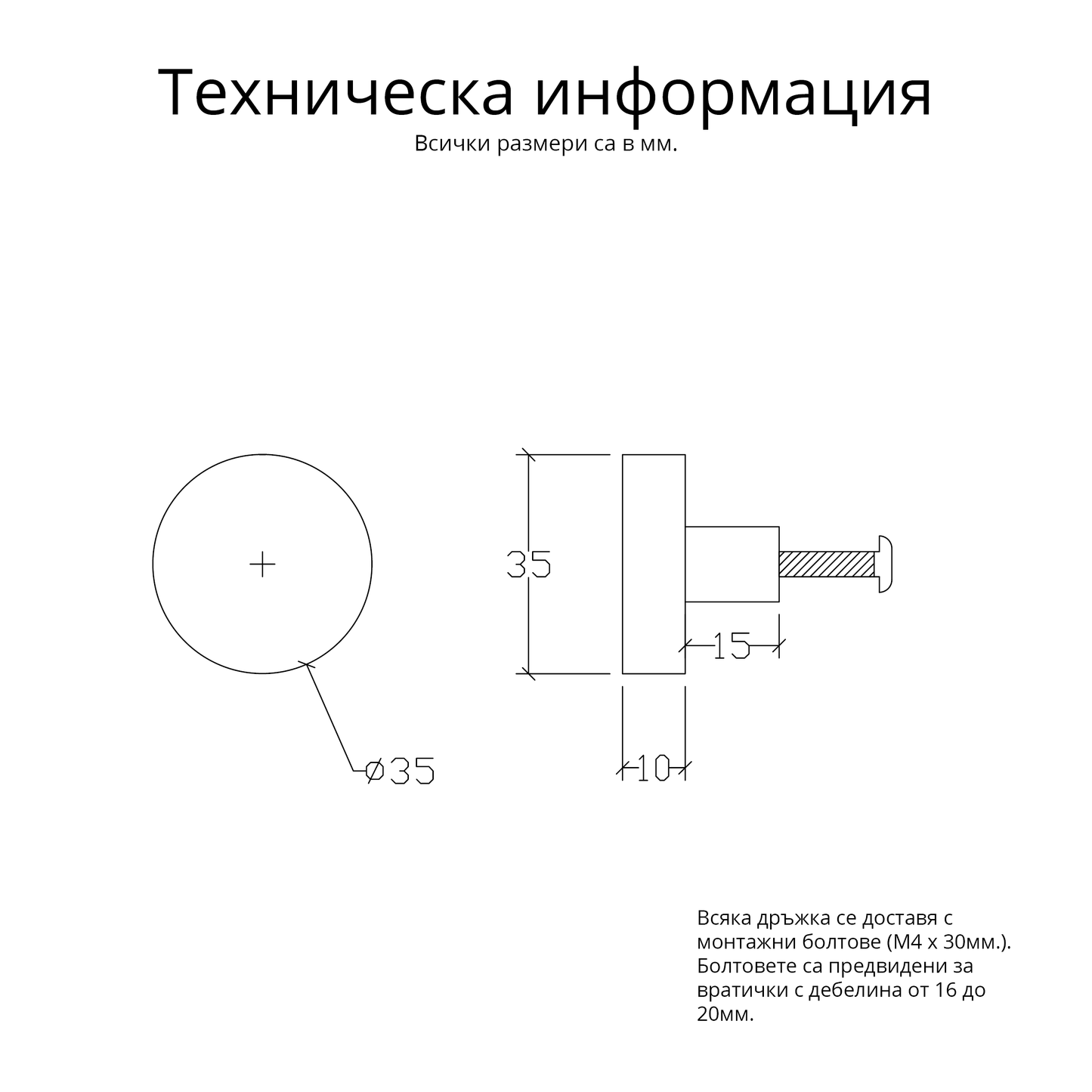 Кръгли дръжки за мебели